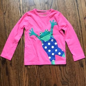 Girls 4-5 mini boden frog long sleeved shirt